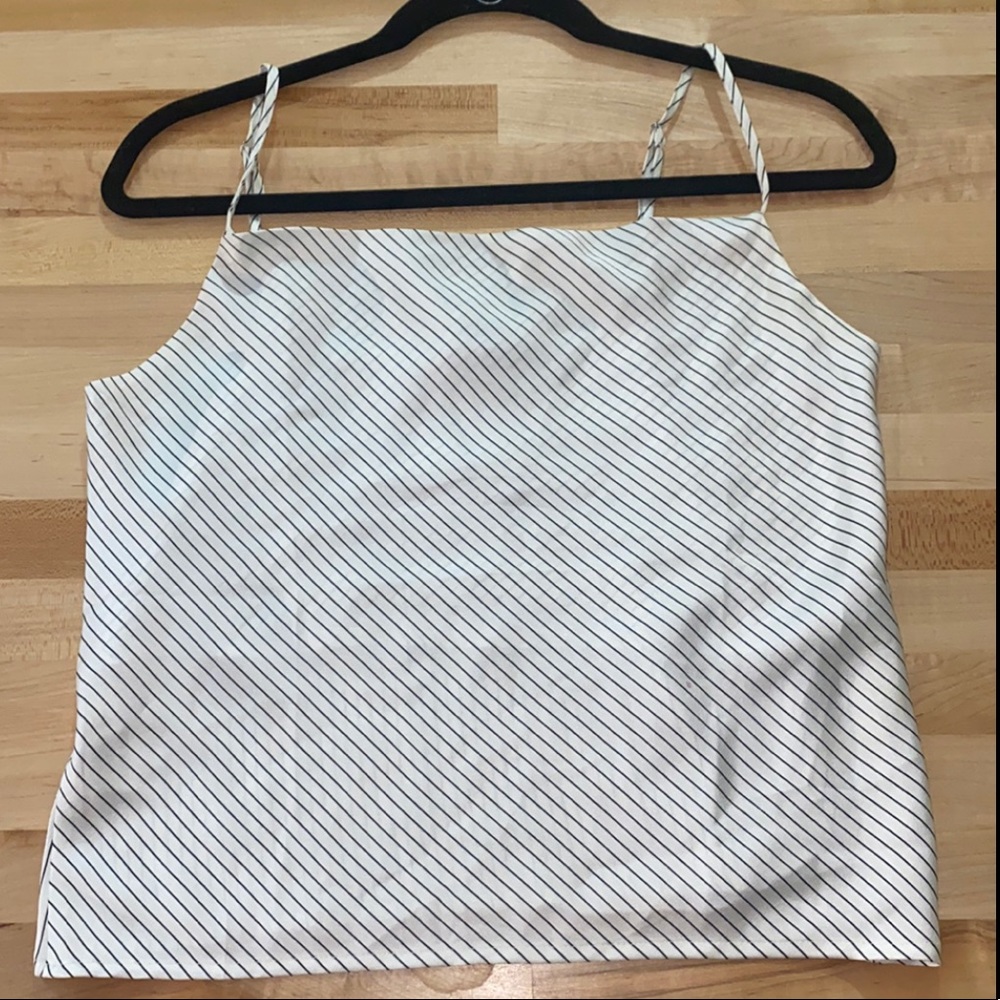 Black and white striped tank/cami